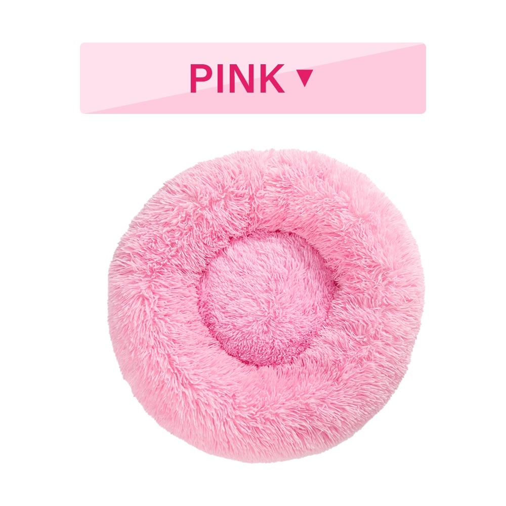 Fluffy Donut Dog Bed Warm Soft Long Plush Pet Cushion Dog House Cat Bed Washable Pet Sofa Mat Calming Samll Large Dog Beds - Image 9