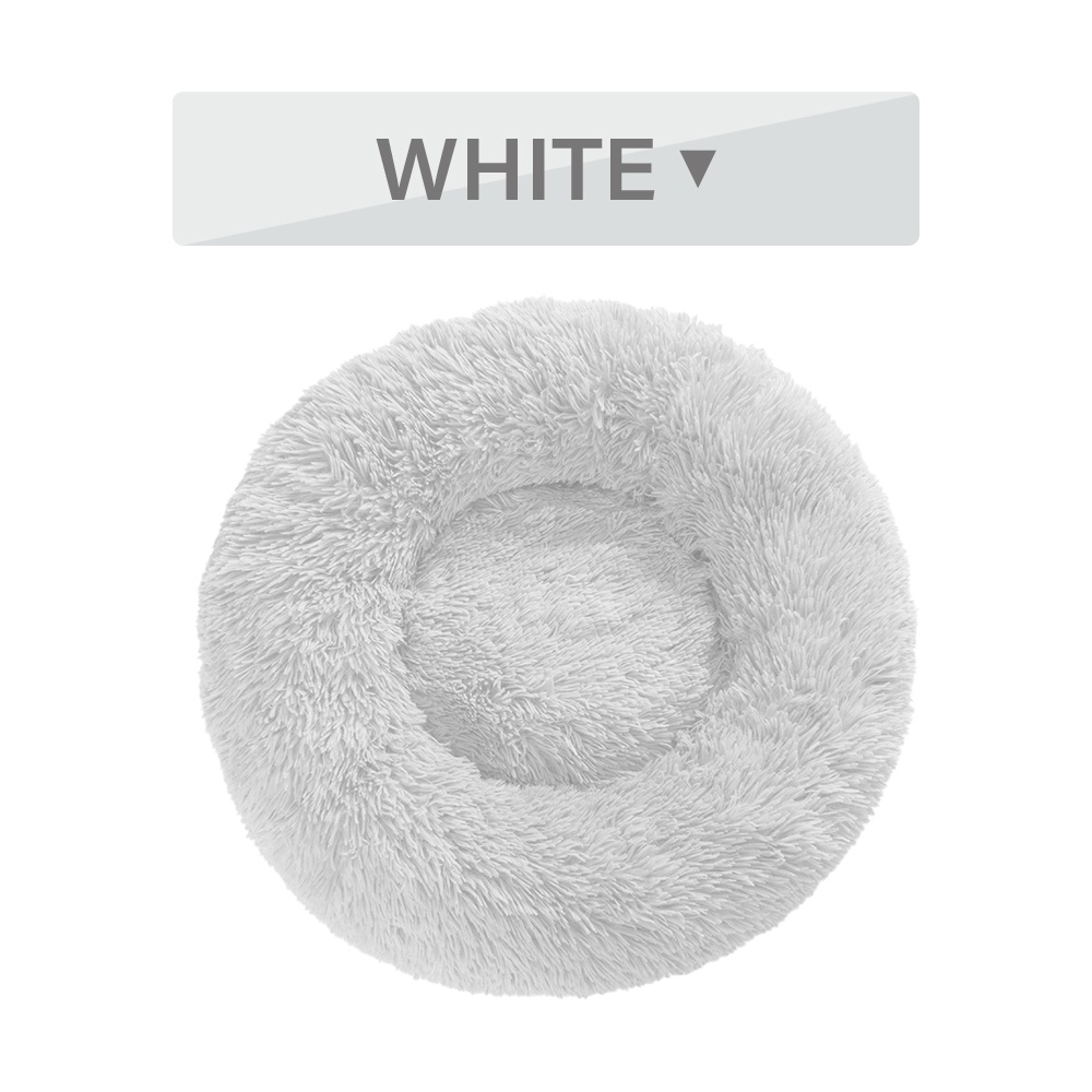 Fluffy Donut Dog Bed Warm Soft Long Plush Pet Cushion Dog House Cat Bed Washable Pet Sofa Mat Calming Samll Large Dog Beds - Image 4