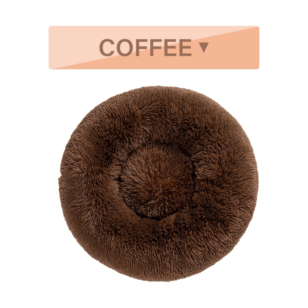Fluffy Donut Dog Bed Warm Soft Long Plush Pet Cushion Dog House Cat Bed Washable Pet Sofa Mat Calming Samll Large Dog Beds - Image 8